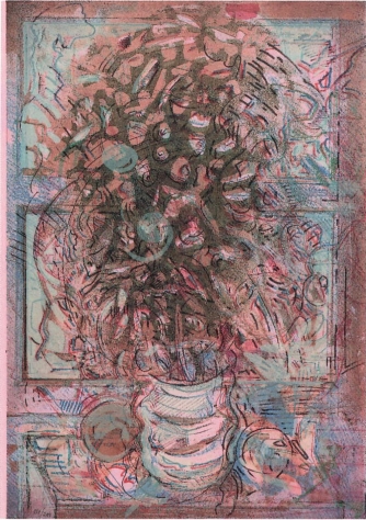 Blumenstrauss Nr 10 auf Rosa, 1994