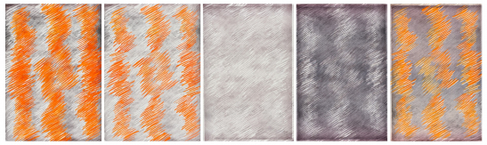 QUINTETTE (BRUME, BRUIT BLANC, GRAIN ANALOGIQUE, GRAPHITE), 2024